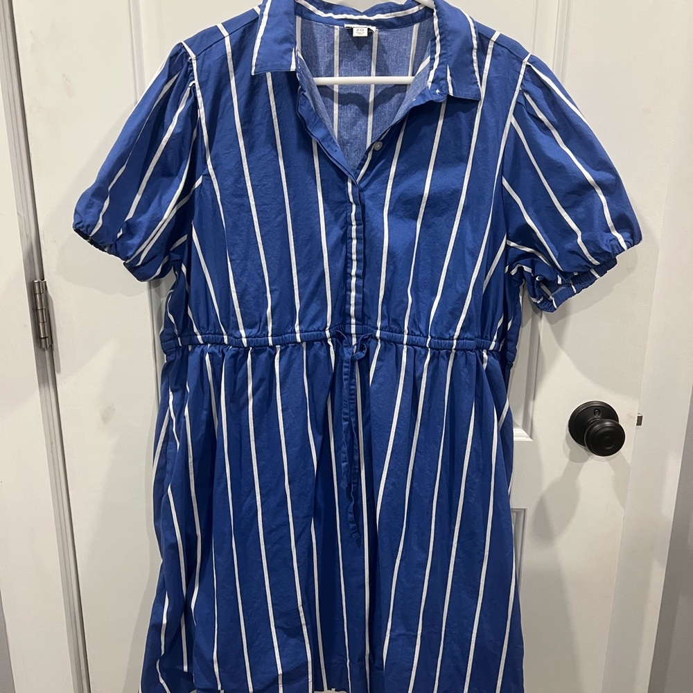 J Crew Blue and White Striped Dress